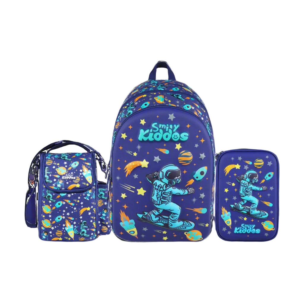 Space Astronaut Theme Blue combo backpack ( Bag ,Pencil box ,Lunch bag )