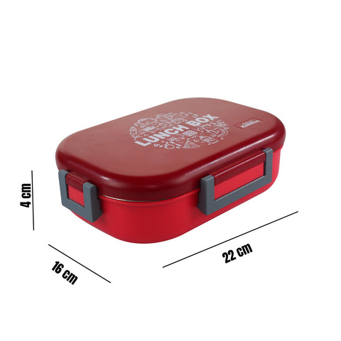 Image of Smily kiddos Stainless Steel Pan Cake Theme Lunch Box - Red  3+ years