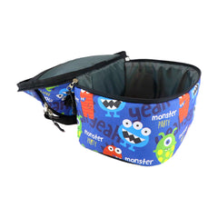 Smily Kiddos Double Decker Lunch Bag  Monster Theme - Blue LxWxH :25.5 X 17 X 20 CM