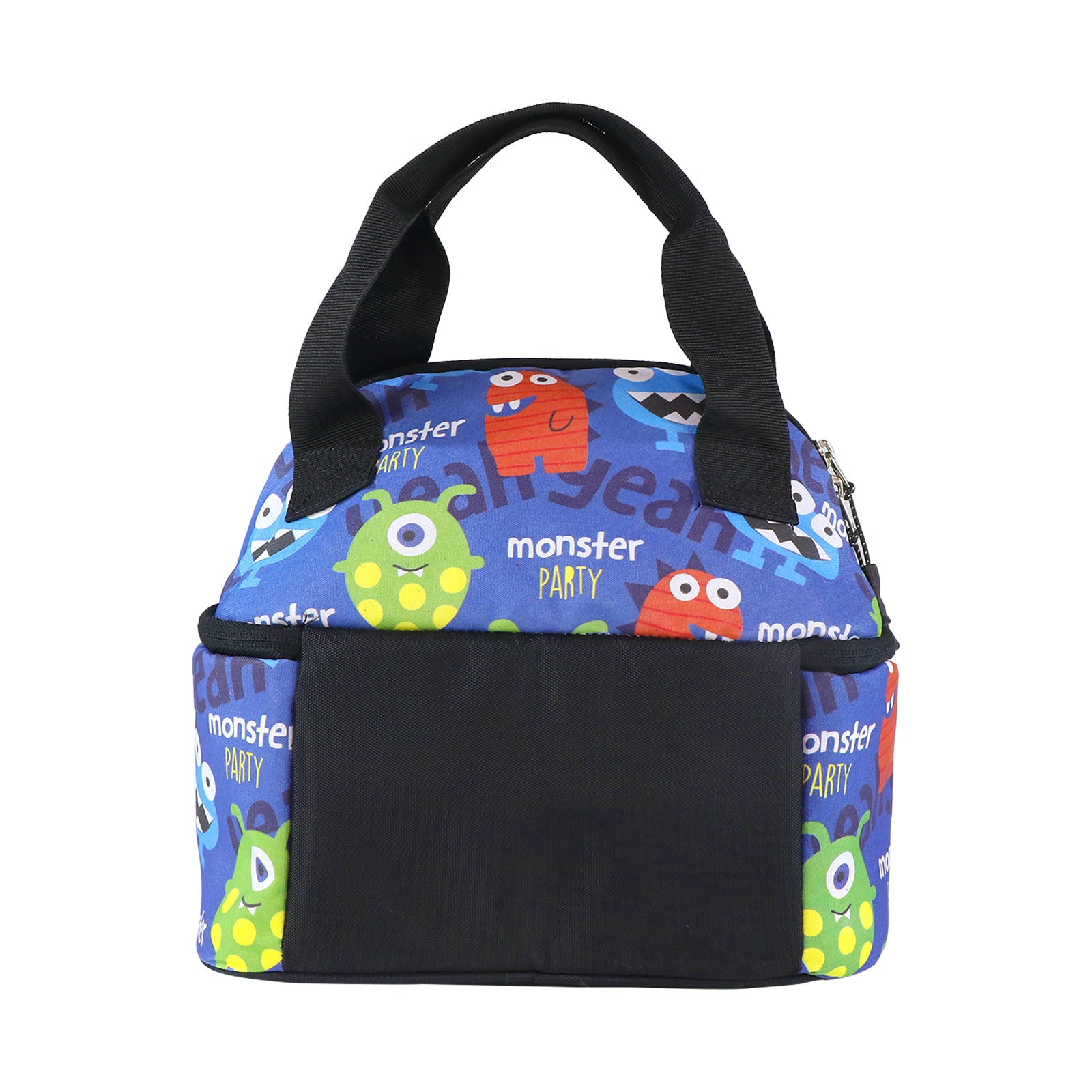 Smily Kiddos Double Decker Lunch Bag  Monster Theme - Blue LxWxH :25.5 X 17 X 20 CM