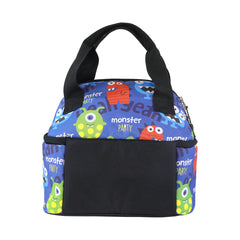 Smily Kiddos Double Decker Lunch Bag  Monster Theme - Blue LxWxH :25.5 X 17 X 20 CM