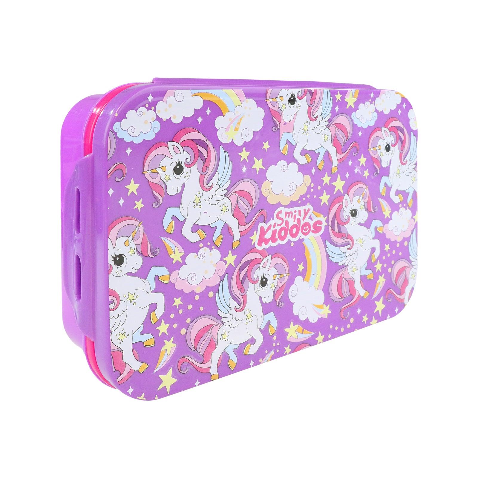 Smily Kiddos Brunch Stainless Steel Lunch Box - Unicorn Theme - Purple