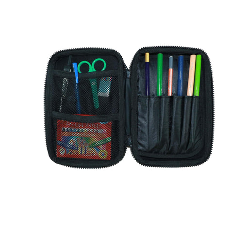 Image of Smily Kiddos Dino Theme - Single Compartment EVA Pencil Case with Dino Slap band - Black