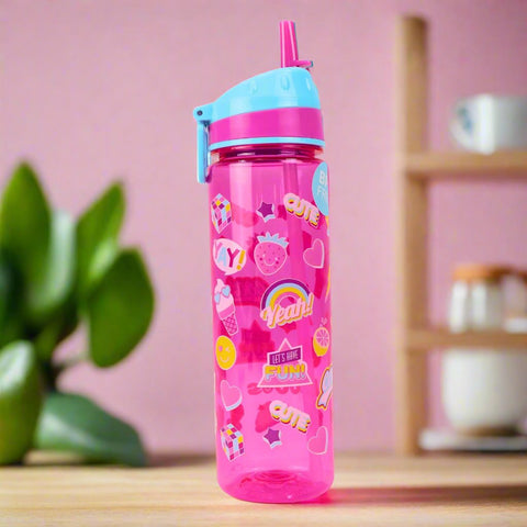 Image of Smily Kiddos Straight Water Bottle Pink