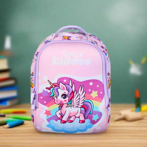 Smily kiddos Adorable Unicorn Theme Neoprene Preschool Backpack (6L) – Pink