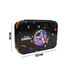 Smily Kiddos Brunch Stainless Steel Lunch Box - Astronaut Theme - Black