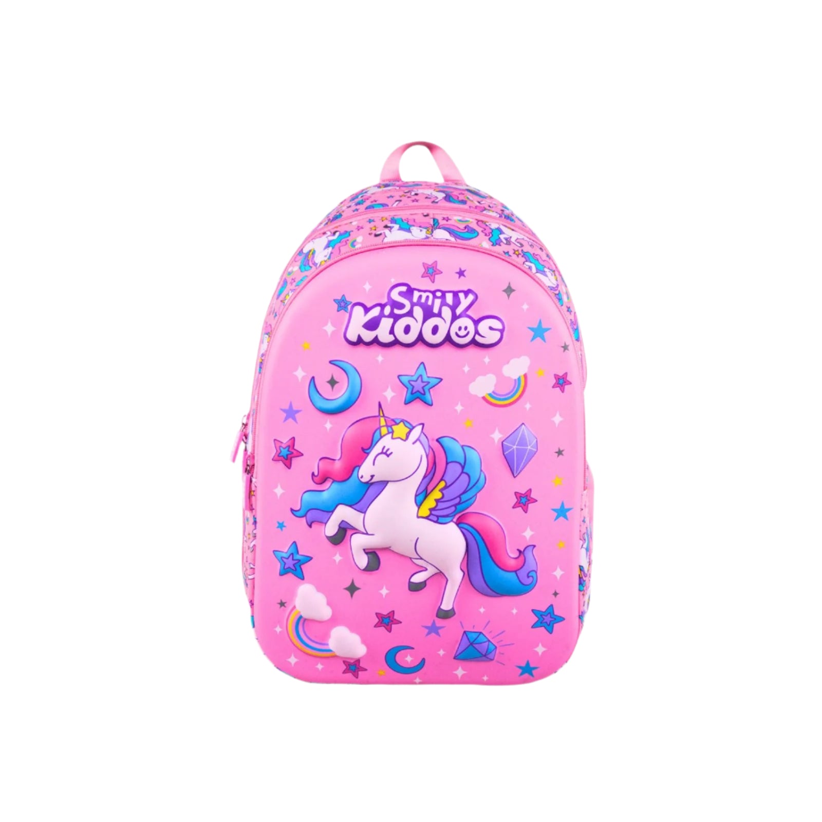 Smily Kiddos Sky Unicorn Theme Pink combo (Bag, Pencil box ,Lunch bag )