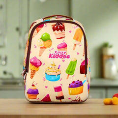 Smily Kiddos Combo Pack(Backpack,Pencil case,Lunch Bag,Lunch Box, Sipper Water Bottle Pink(Ice Cream Theme)