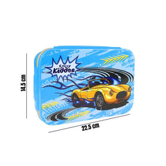 Smily Kiddos Brunch Stainless Steel Lunch Box - Race Car Theme - Blue