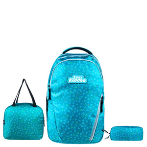 Smily Kiddos 3-in-1 Combo Pack (Green) – School Bag, Lunch Bag & Pencil Pouch