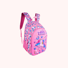 Smily Kiddos 15L EVA Shell Backpack | Sky Unicorn Theme | Pink | Durable & Spacious School Bag | 45 x 30 x 14 cm