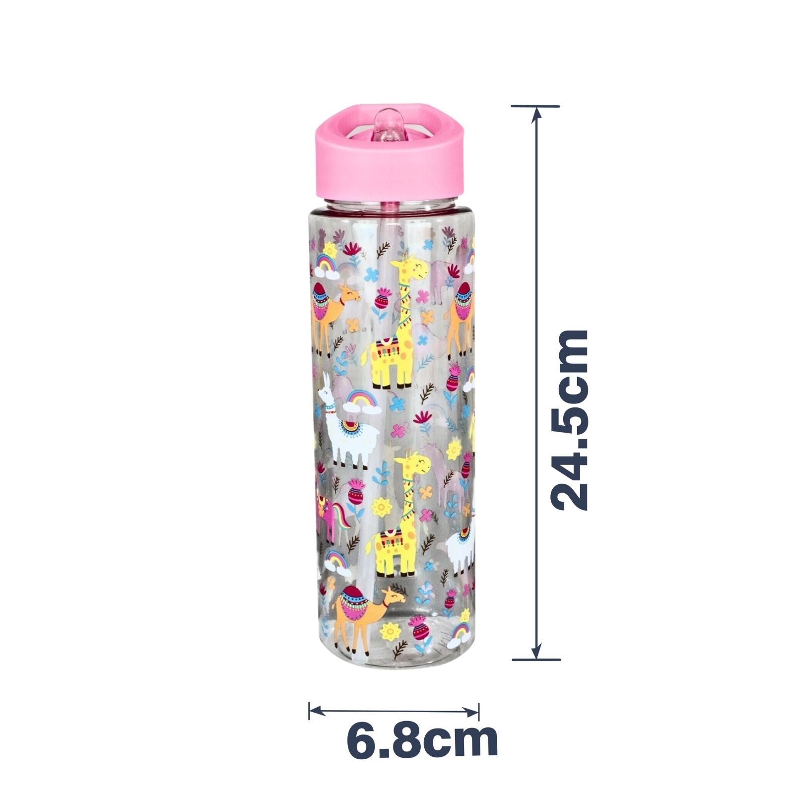 Smily kiddos Sipper Bottle 750 ml - Lama Theme | Pink