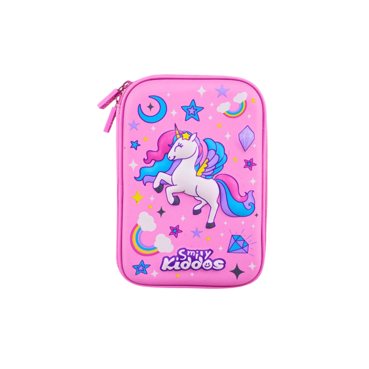 Sky Unicorn Pencil Case V3 | Durable Hardtop Stationery Organizer | Single Compartment, Trendy & Spacious – Pink