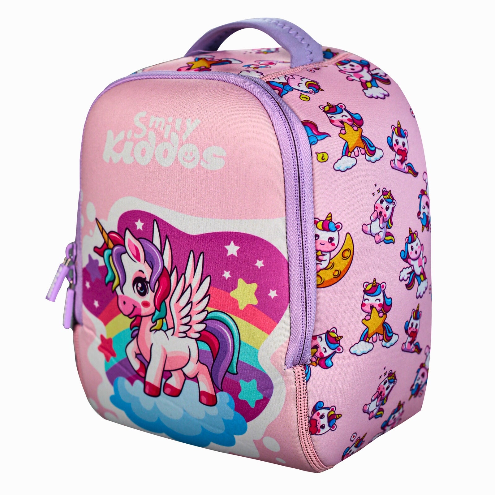 Magical Unicorn Theme Neoprene Preschool Backpack left side