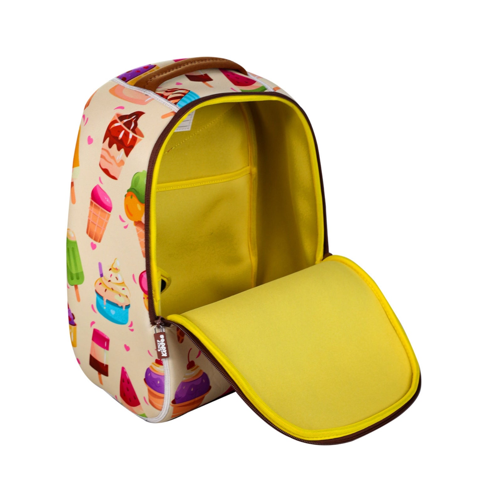 Delightful Ice Cream Neoprene Junior Backpack open