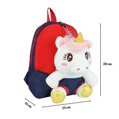 Smily kiddos Unicorn Plush toy Backpack -blue-red