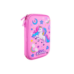 Sky Unicorn Pencil Case V3 | Durable Hardtop Stationery Organizer | Single Compartment, Trendy & Spacious – Pink