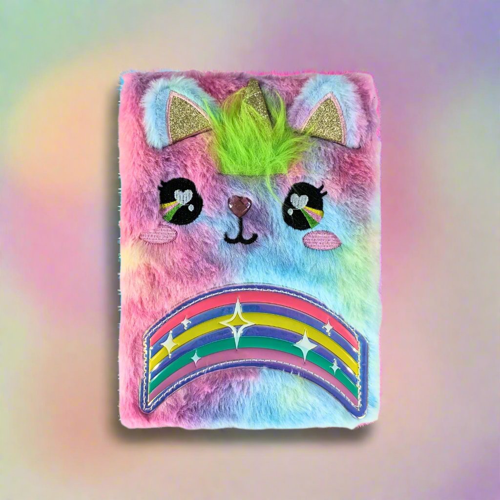 Smily Kiddos Fluffy Note Book Rainbow Kitty