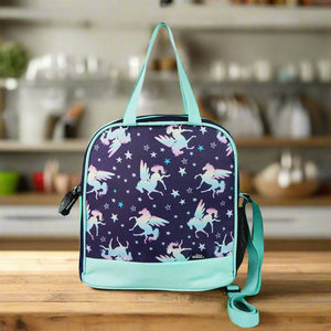 Smily Kiddos Lunch Bag for Toddlers, School, Picnic & Travel Unicorn Theme - Blue