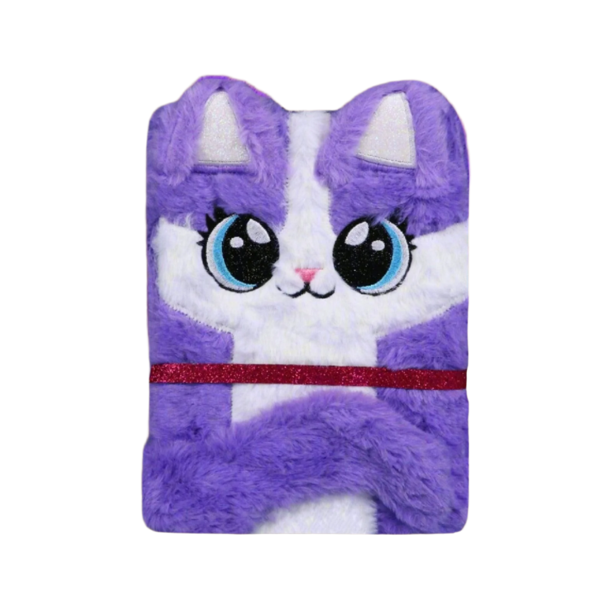 Squirrel-Themed Fluffy Notebook – Purple