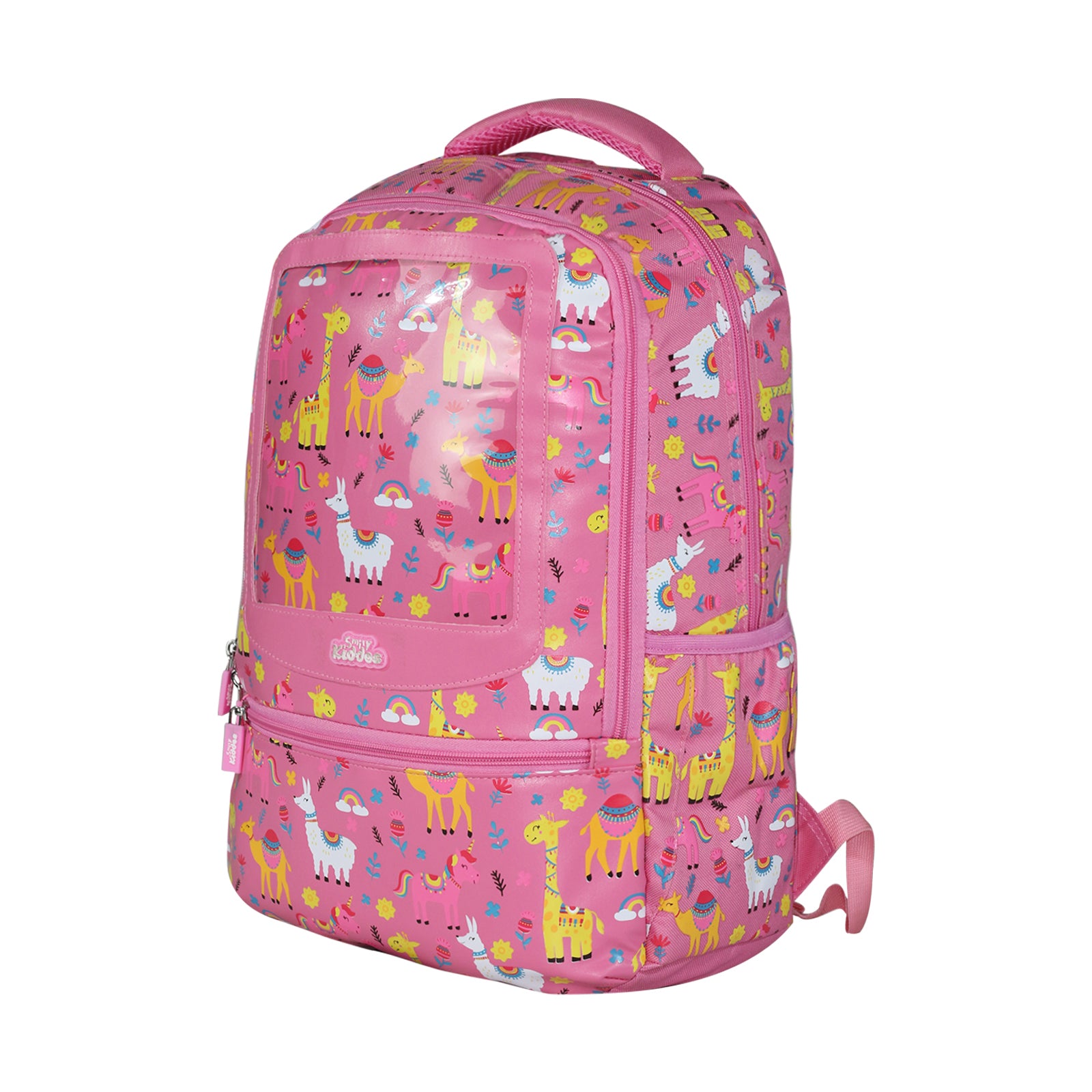 Smily Kiddos 17 inch Backpack Animal Theme | Pink