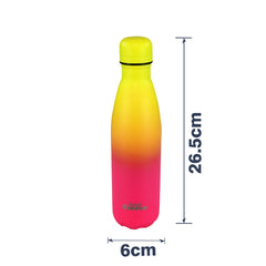 Smily Kiddos 500 ML Stainless Steel Water Bottle  - Matte Yellow pink