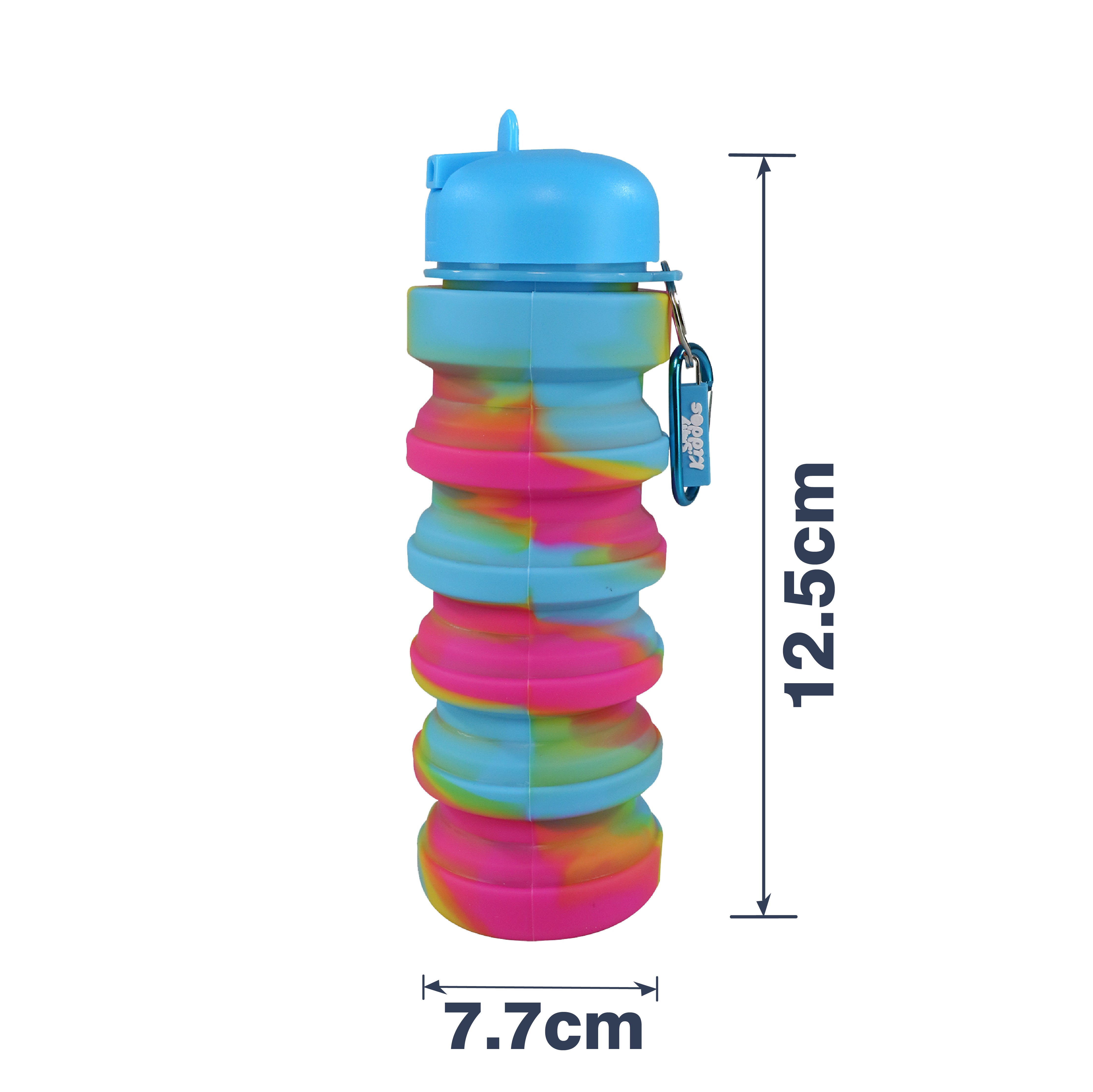 Smily Kiddos Silicone Expandable & Foldable Water Bottle Light Blue