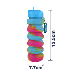 Smily Kiddos Silicone Expandable & Foldable Water Bottle Light Blue