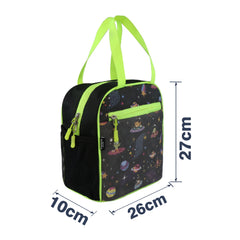 Smily kiddos joy lunch bag- Alien theme - Black