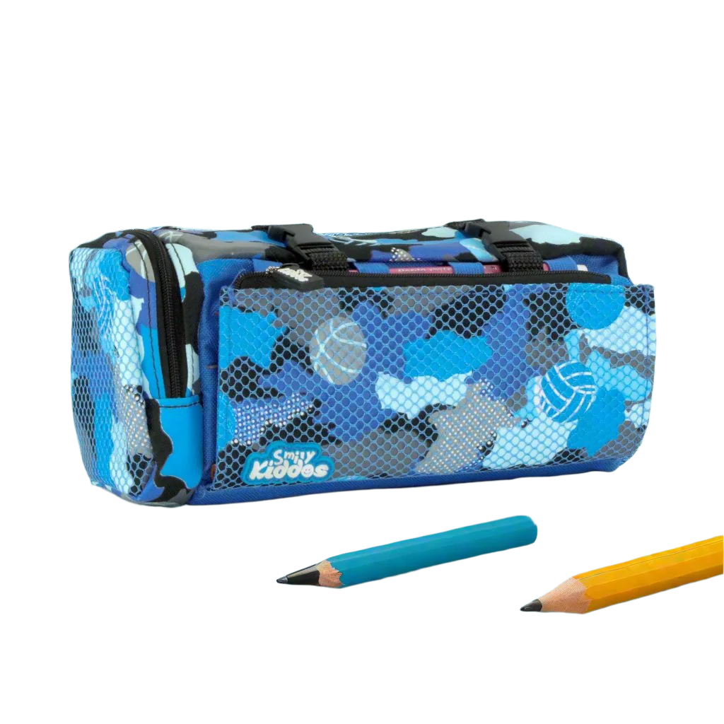 Elegant Bliss Multi-Compartment Pencil Case – Blue