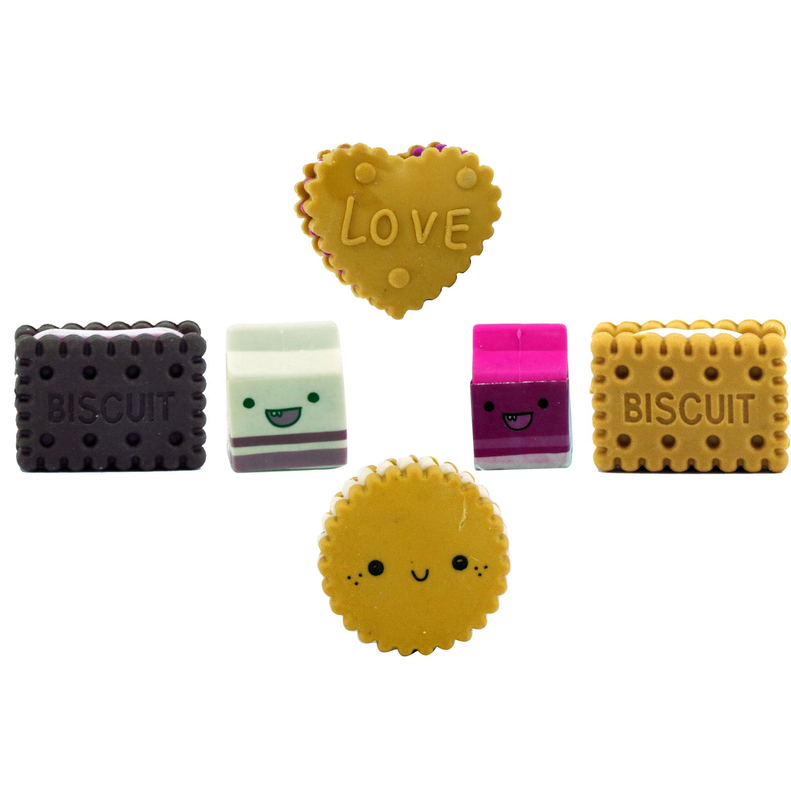 Charming Biscuit Eraser Set – Cute & Fun Stationery for Kids