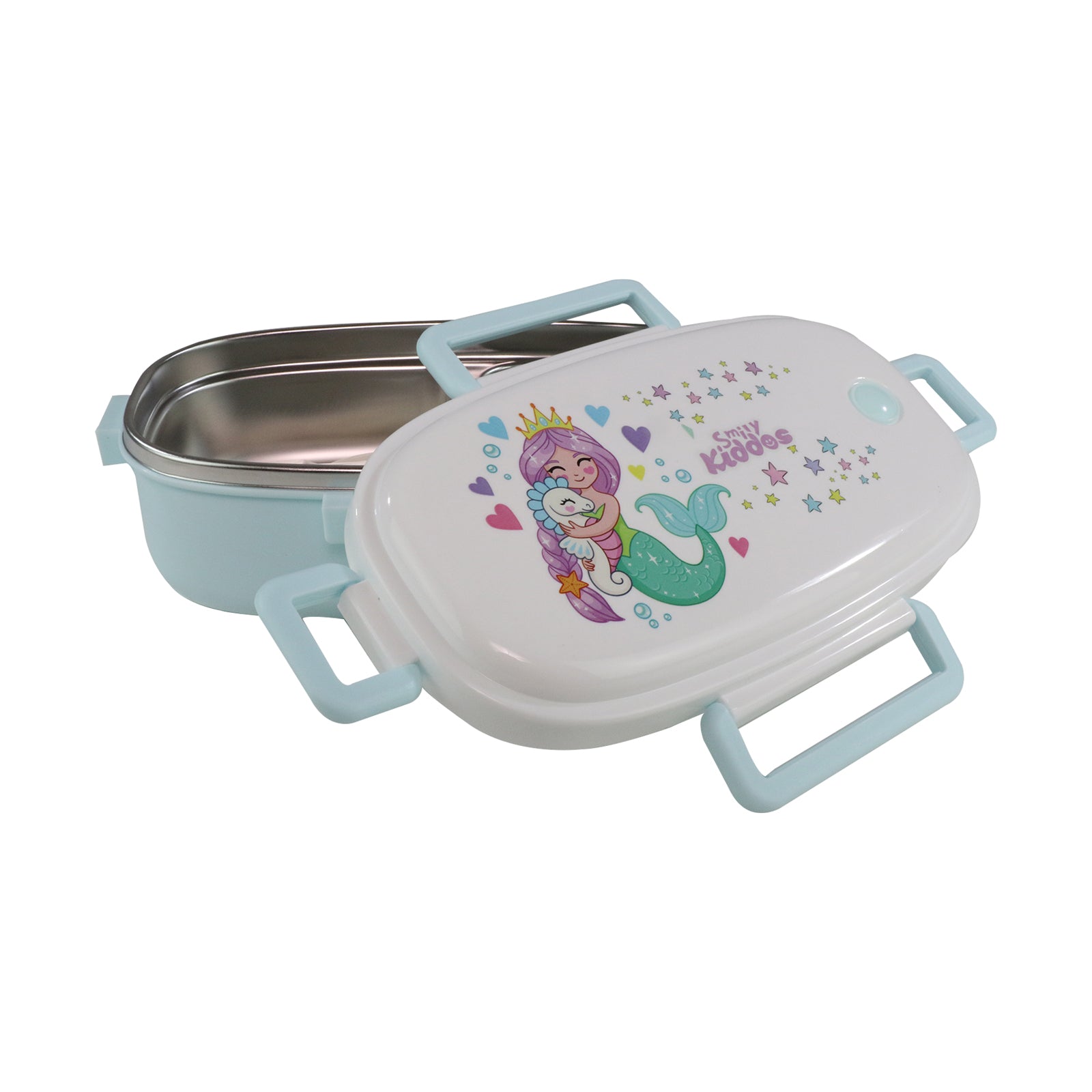 Smily kiddos Stainless Steel Lunch Box Small Mermaid Theme - Blue 3+ years