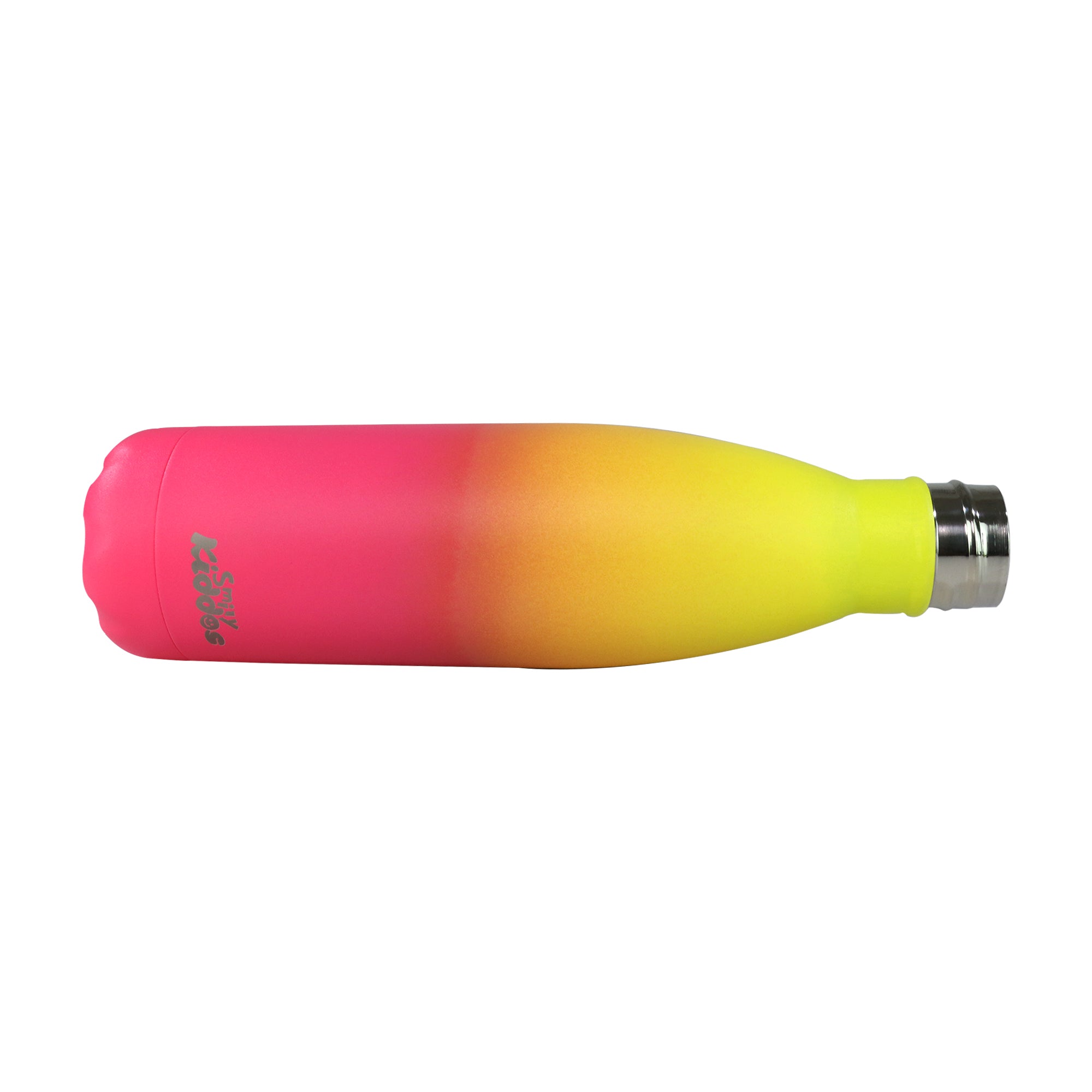 Smily Kiddos 500 ML Stainless Steel Water Bottle  - Matte Yellow pink