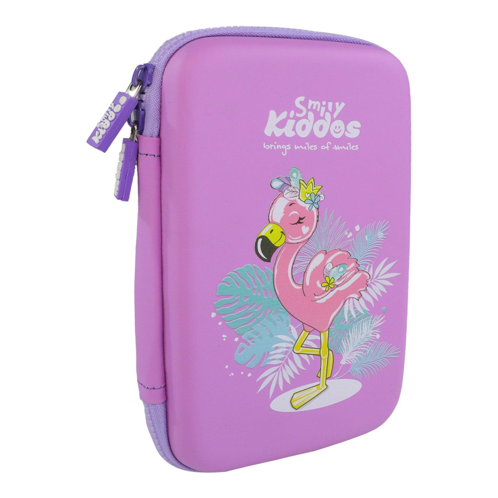 Smily Kiddos Single compartment Eva pencil case - Flamingo Theme purple