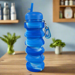 Smily Kiddos Silicone Expandable & Foldable Water Bottle Blue