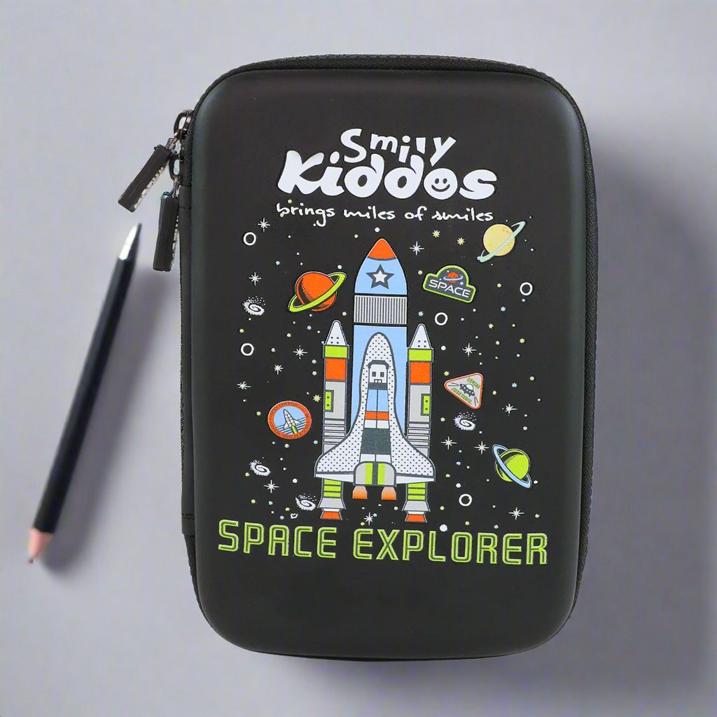 Smily Kiddos Single compartment Eva pencil case - Space Explorer Black