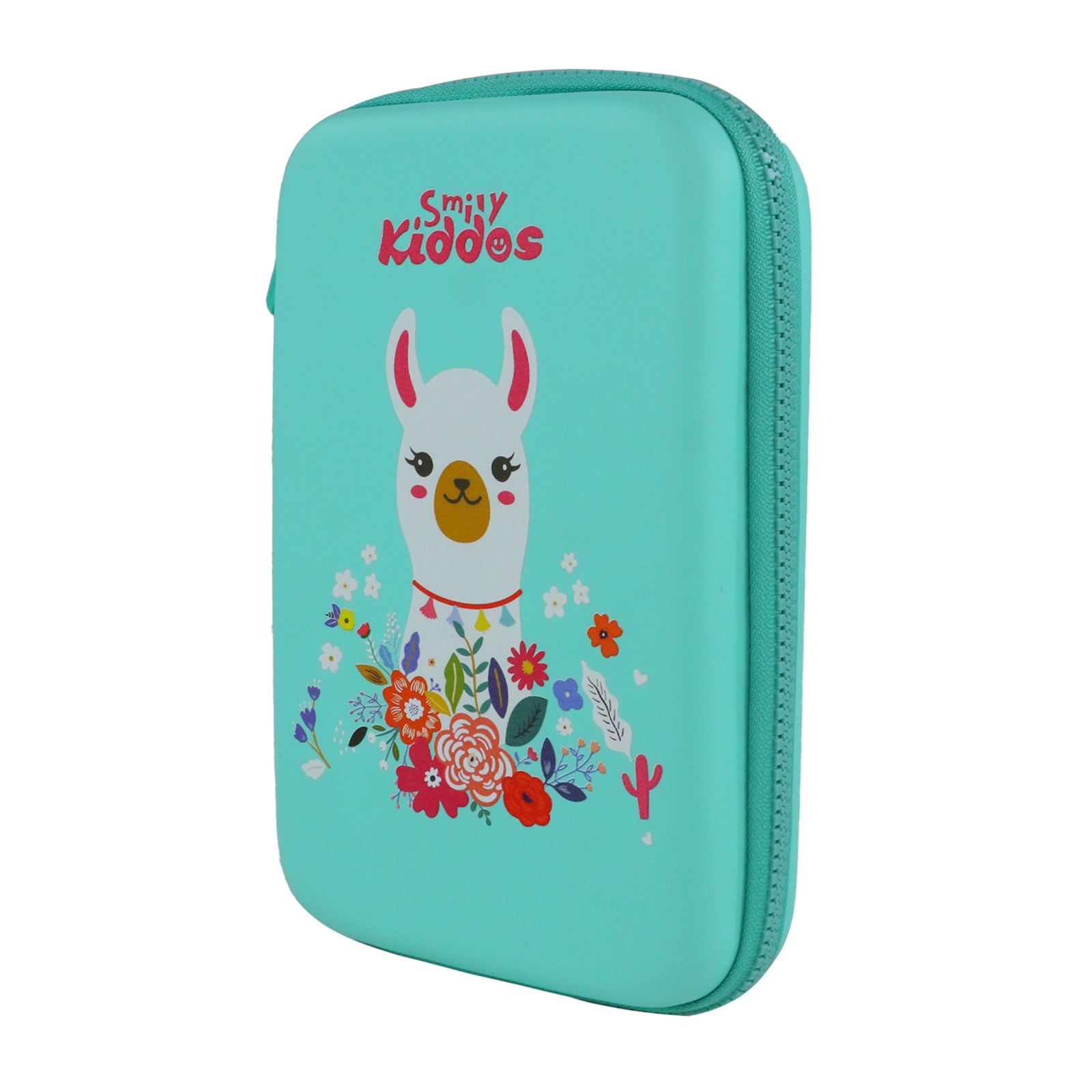 Smily Kiddos Single compartment Eva pencil case - Llama Theme Green