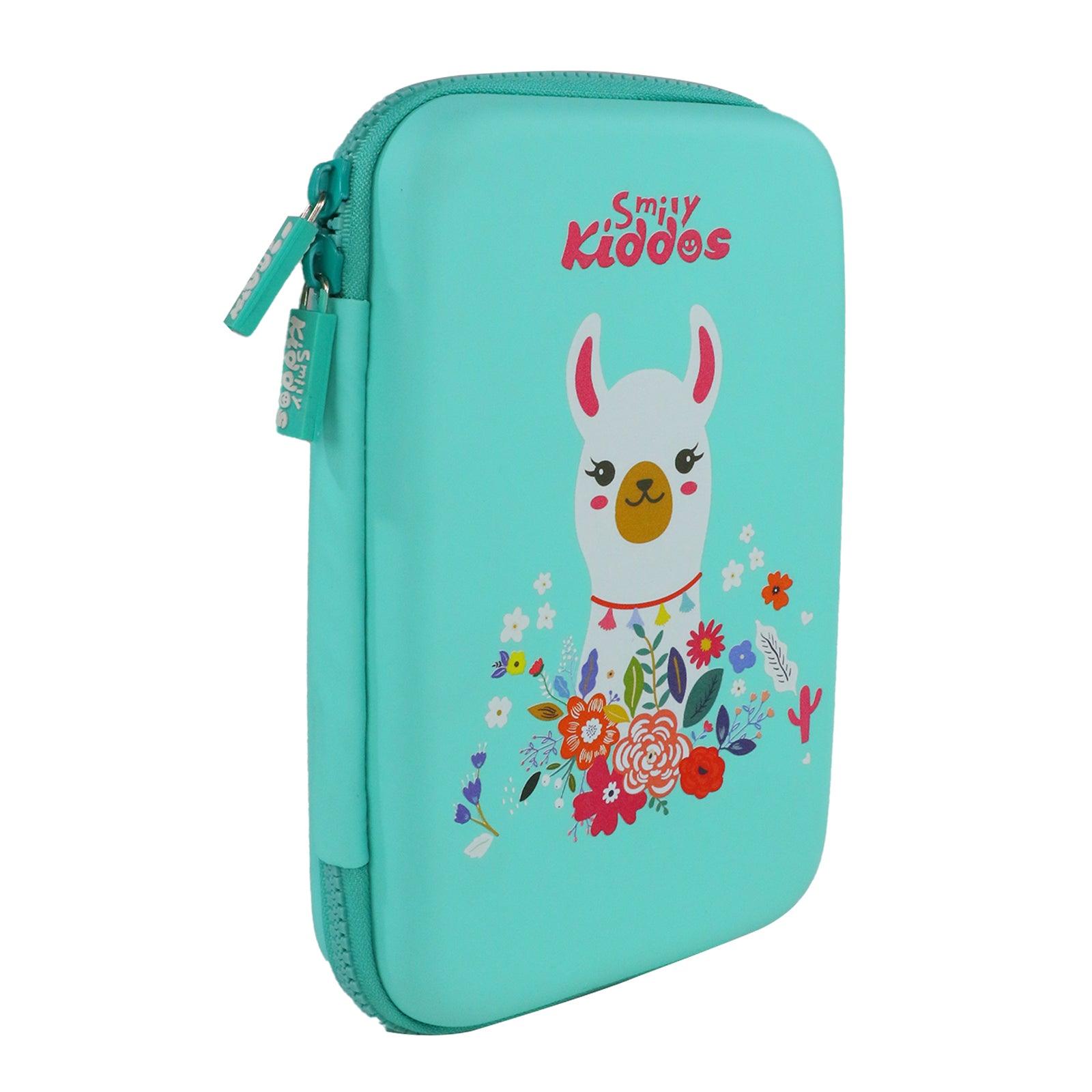 Smily Kiddos Single compartment Eva pencil case - Llama Theme Green