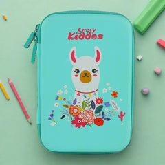 Smily Kiddos Single compartment Eva pencil case - Llama Theme Green