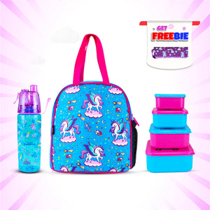 Smily Kiddos Combo Pack(Lunch Bag &Lunch Box Water Bottle)