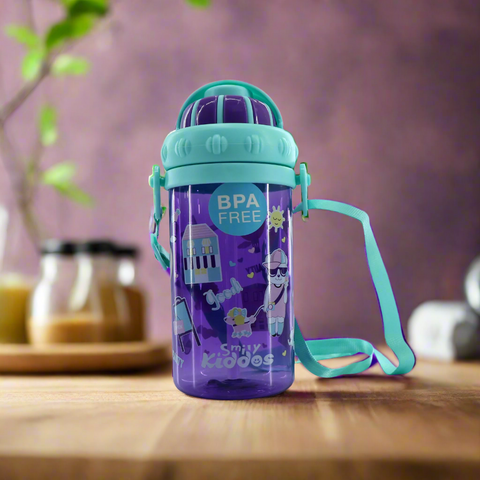 Image of Smily Sipper Water Bottle Purple