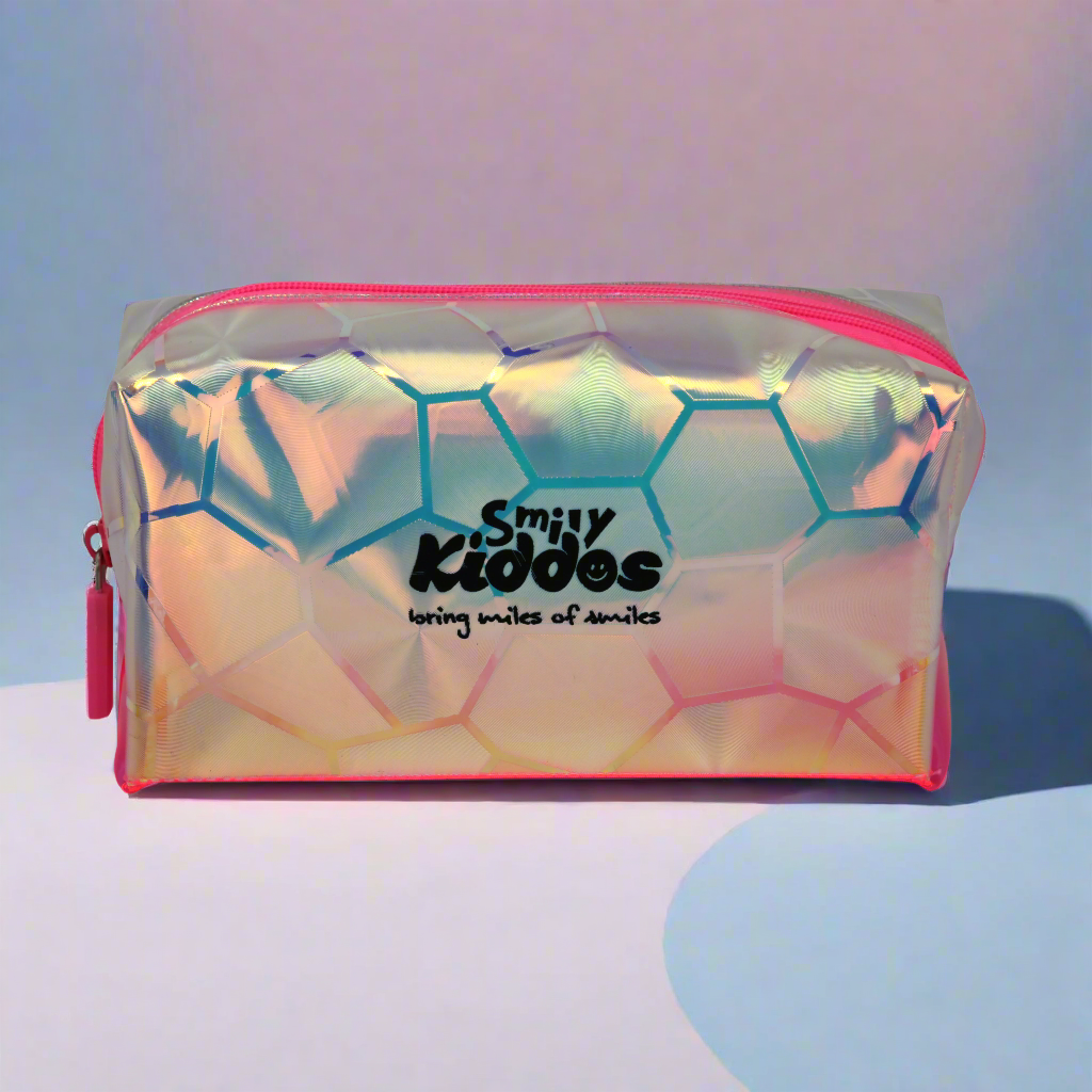 Smily Transparent Cosmetic Pouch Pink