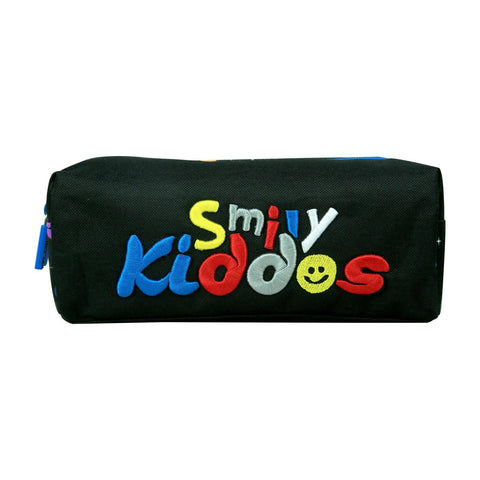 Image of Smily Twin Zipper Pencil Pouch Black