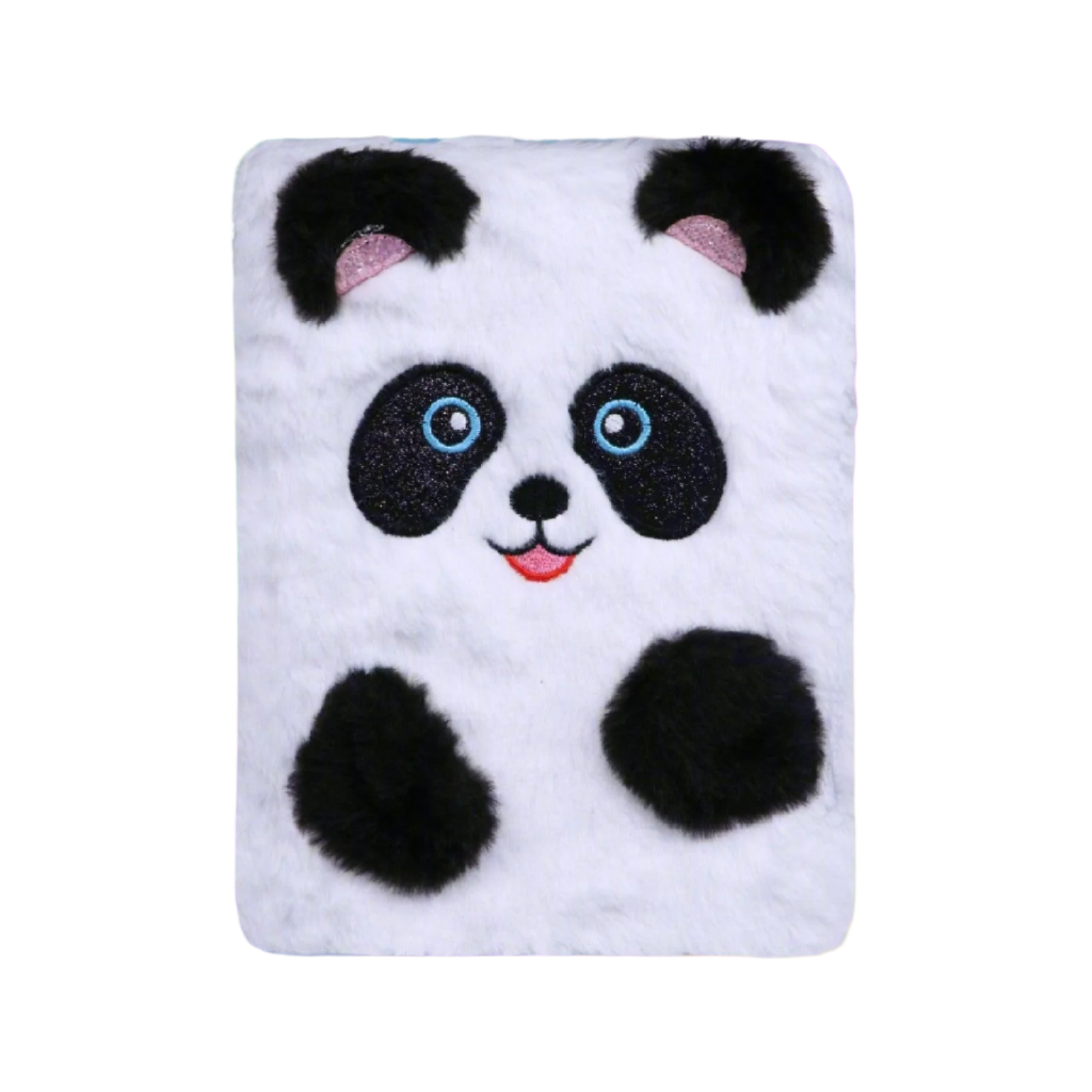 Panda - Themed Fluffy Notebook - Black and White