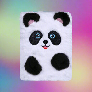 Smily Kiddos Panda Theme Fluffy Notebook Black and White