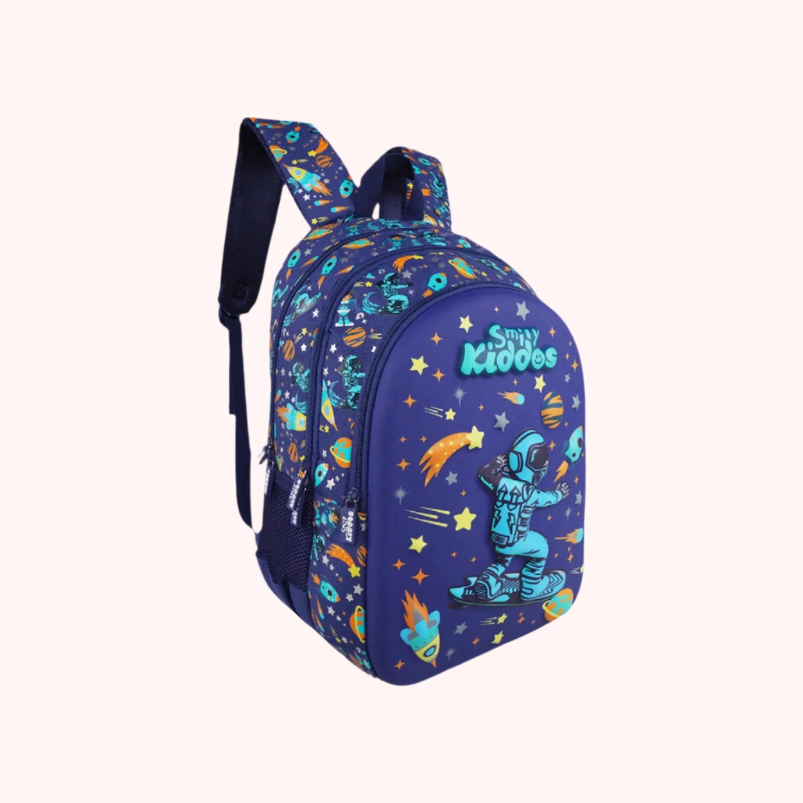 Smily Kiddos 15L EVA Shell Backpack | Space Astronaut Theme | Blue | Durable & Spacious School Bag | 45 x 30 x 14 cm