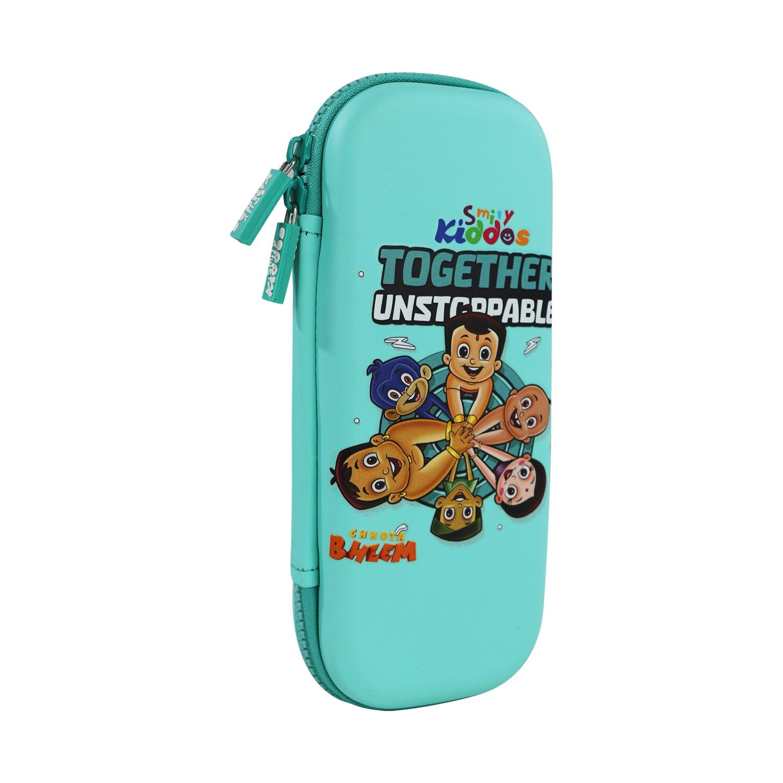 Smily Kiddos - Licensed Chhota Bheem  - Stylish & Spacious Hardtop EVA Pencil Case Unstopabble - Pastel Green