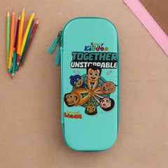 Smily Kiddos - Licensed Chhota Bheem  - Stylish & Spacious Hardtop EVA Pencil Case Unstopabble - Pastel Green