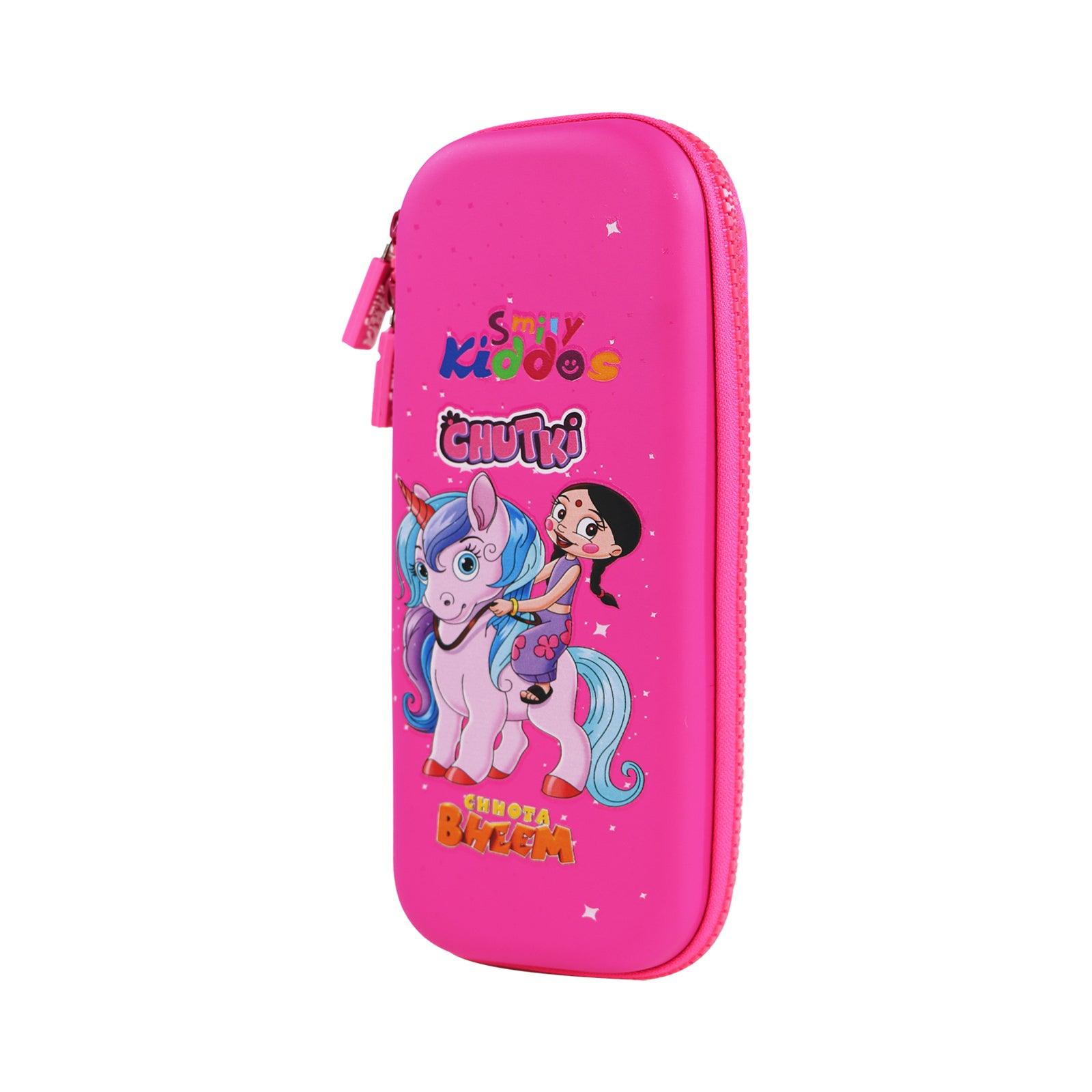 Smily Kiddos - Licensed Chhota Bheem  - Stylish & Spacious Hardtop EVA Pencil Case Chutki Unicorn - Pink