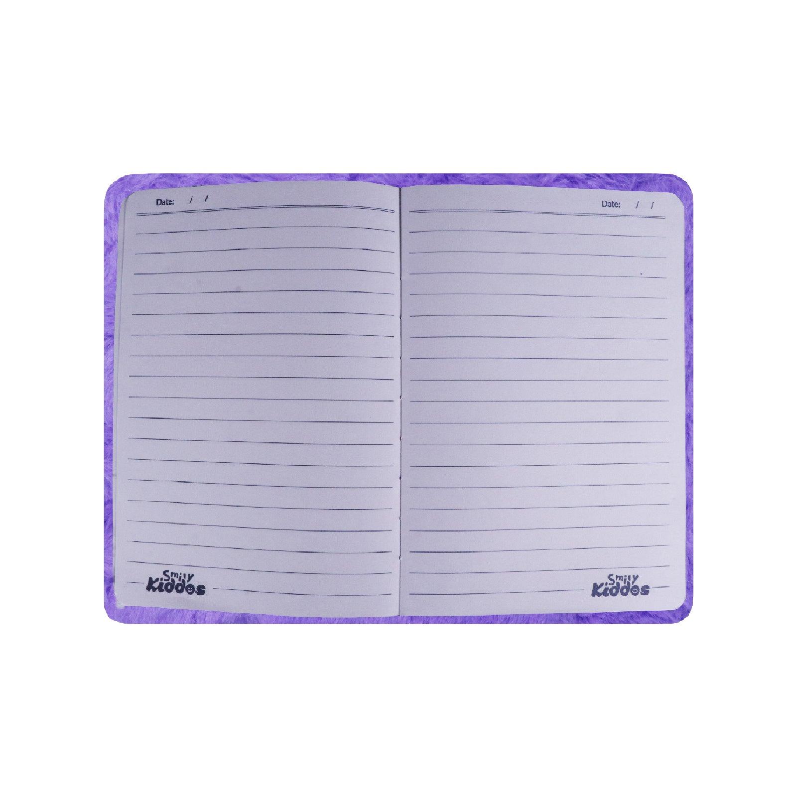 Squirrel-Themed Fluffy Notebook – Purple